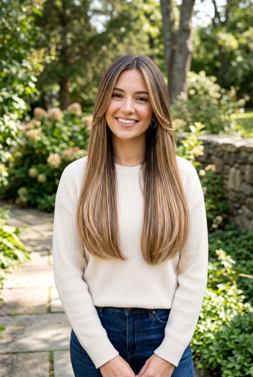 Long Straight Hair With Face Framing Layers And Balayage - 20 long straight haircut with face framing layers - 20 long straight haircut with face framing layers