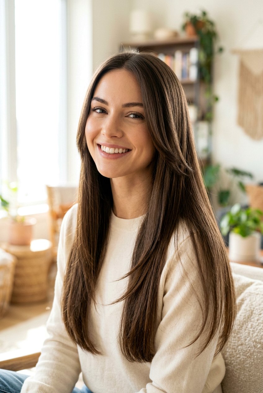 Long Straight Hair With Face Framing Layers For Heart Shaped Face - 20 long straight haircut with face framing layers - 20 long straight haircut with face framing layers
