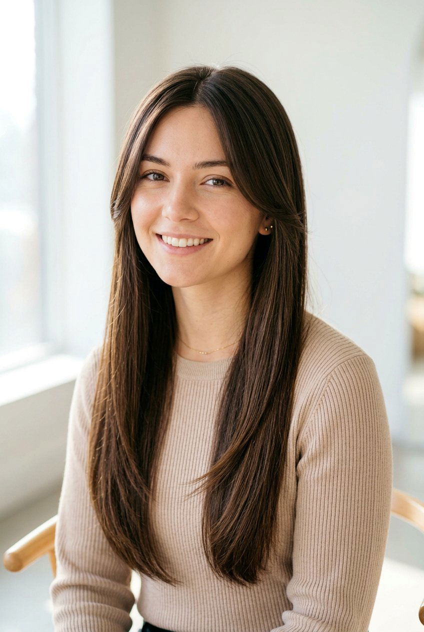 Long Straight Hair With Face Framing Layers For Oval Face - 20 long straight haircut with face framing layers - 20 long straight haircut with face framing layers