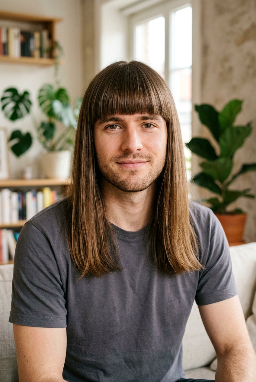 Long Straight Hair With Fringe - 20 long straight hairstyles for men - 20 long straight hairstyles for men