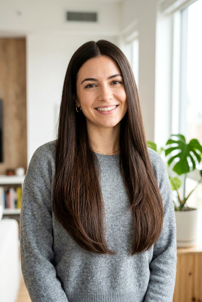 Long Straight Hair With Invisible Layers - 20 long straight haircut for thick hair - 20 long straight haircut for thick hair