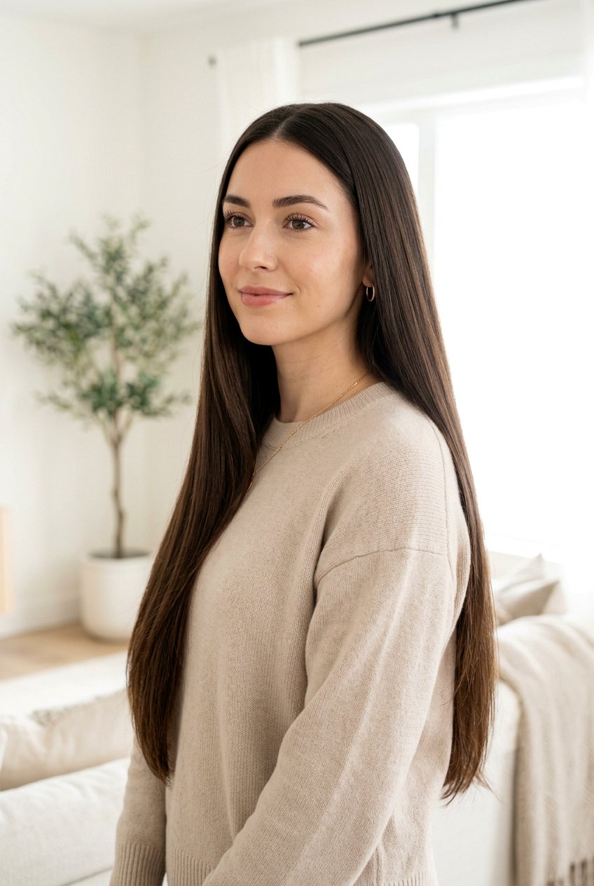 Long Straight Hair With Invisible Layers - 20 long straight haircut for fine hair - 20 long straight haircut for fine hair