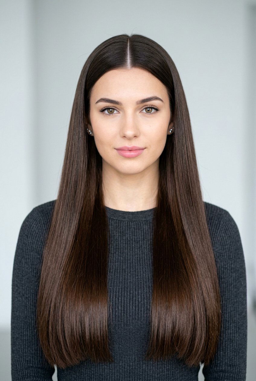 Long Straight Hair With Middle Part - 20 straight hairstyles for long hair - 20 straight hairstyles for long hair
