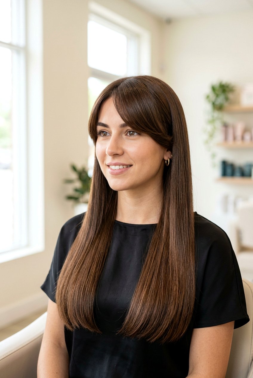 Long Straight Hair With Side Bangs - 20 side bangs for long hair - 20 side bangs for long hair