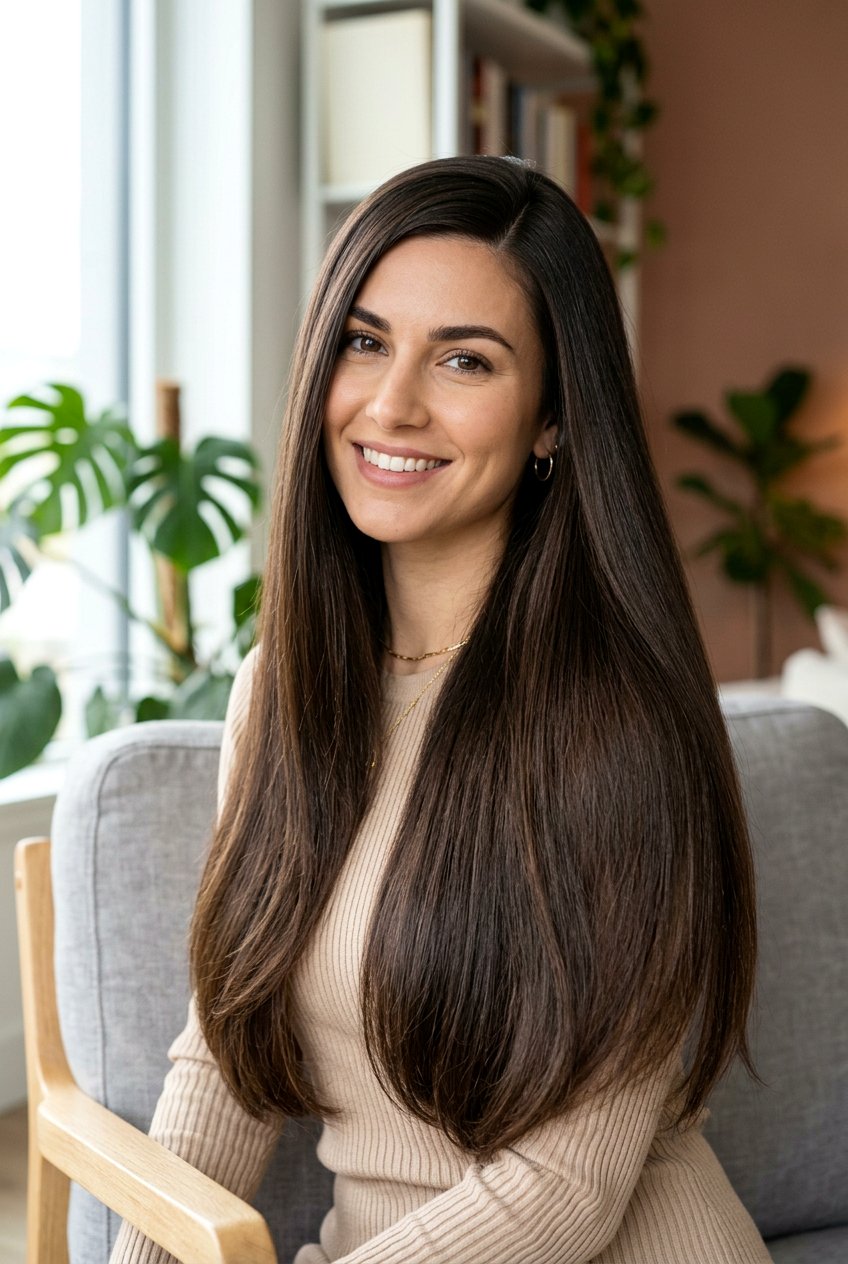 Long Straight Hair With Side Part For Thick Hair - 20 long straight haircut for thick hair - 20 long straight haircut for thick hair