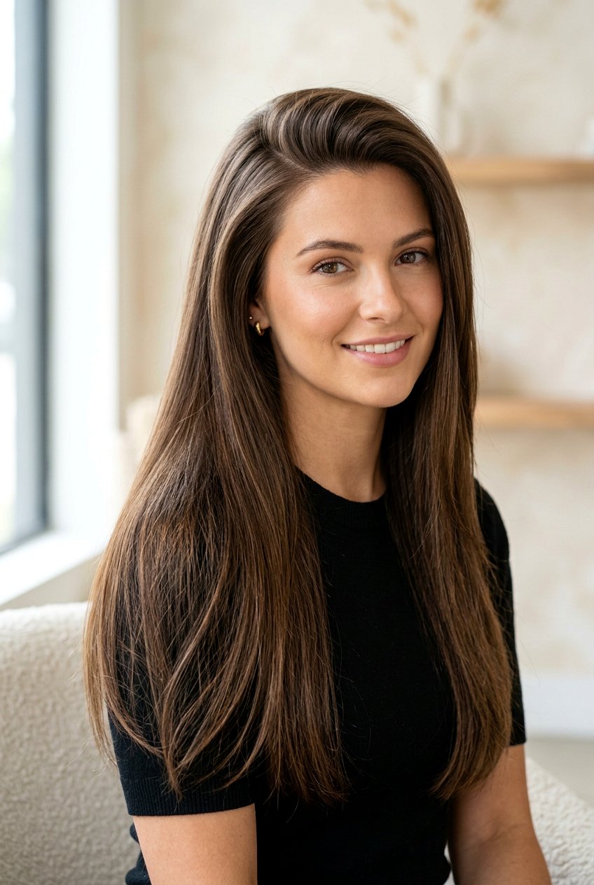 Long Straight Hair With Side Part - 20 straight hairstyles for long hair - 20 straight hairstyles for long hair