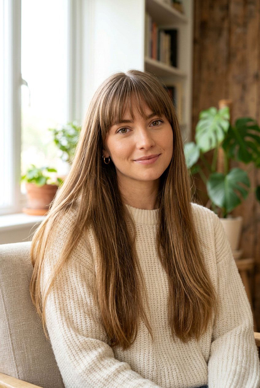 20 Flattering Blunt Bangs For Straight Hair Looks You’ll Love