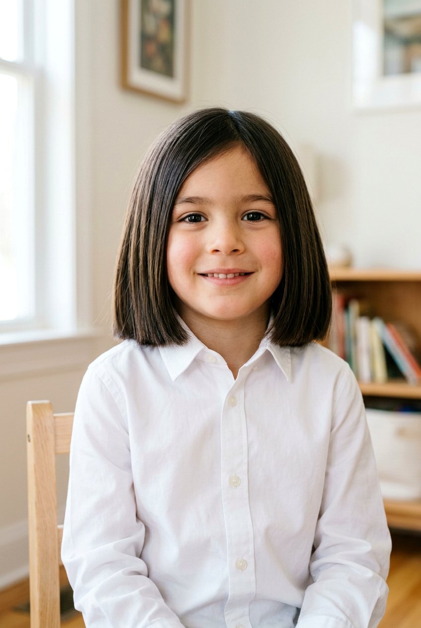 Long Straight Hair with Blunt Cut for Boys - 20 little boy long haircut styles - 20 little boy long haircut styles