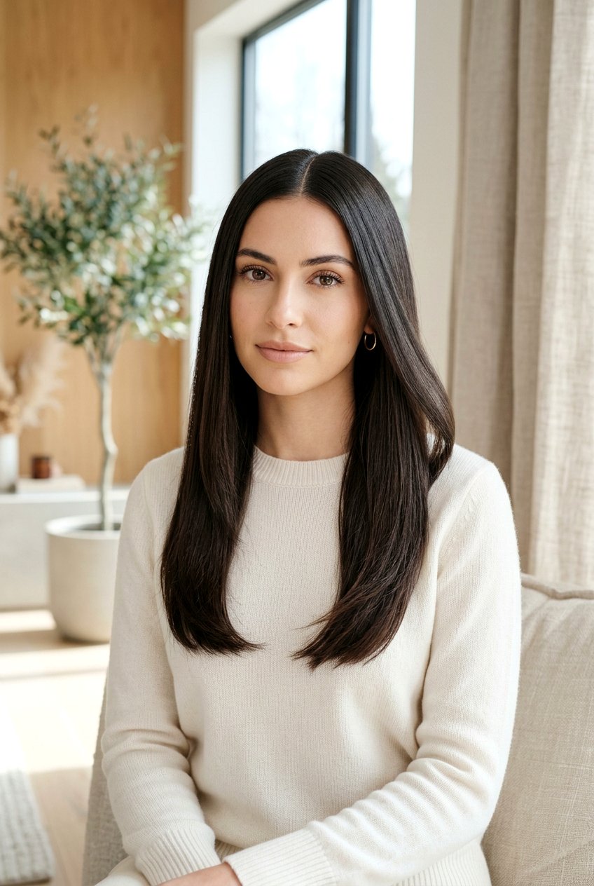 Long Straight Haircut With Center Part - 20 long straight haircut for fine hair - 20 long straight haircut for fine hair