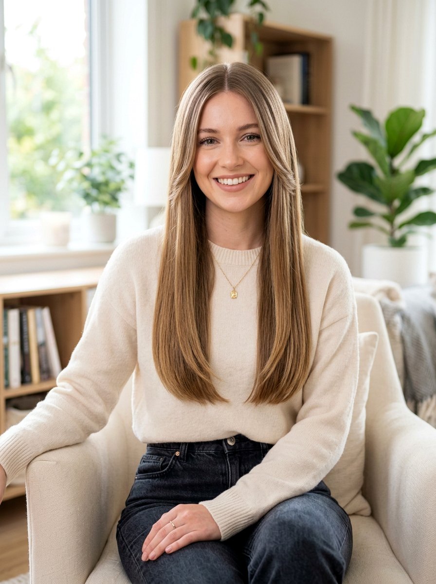 Long Straight Haircut With Face Framing Layers - 20 straight haircut with face framing strands - 20 straight haircut with face framing strands