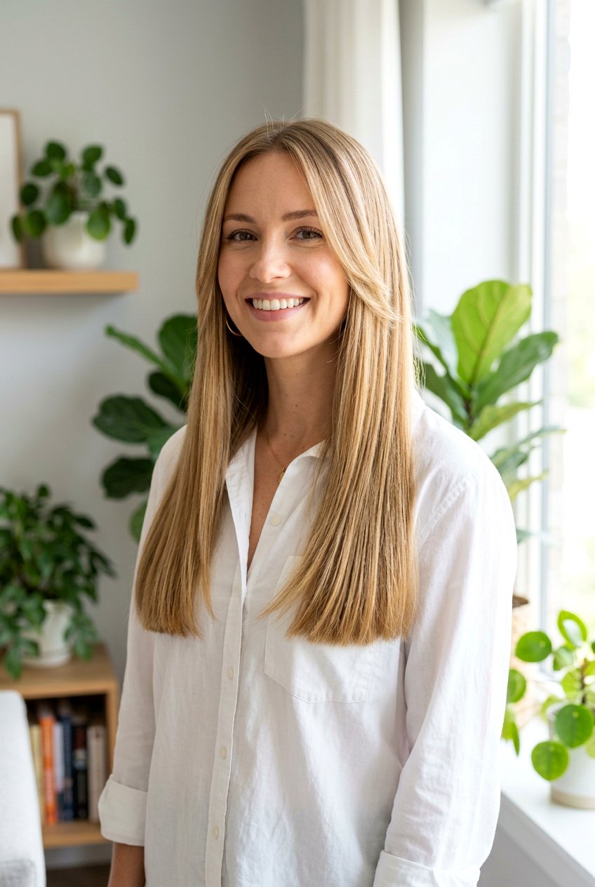 Long Straight Haircut With Light Face Frame And Blunt Ends - 20 long straight haircut for fine hair - 20 long straight haircut for fine hair