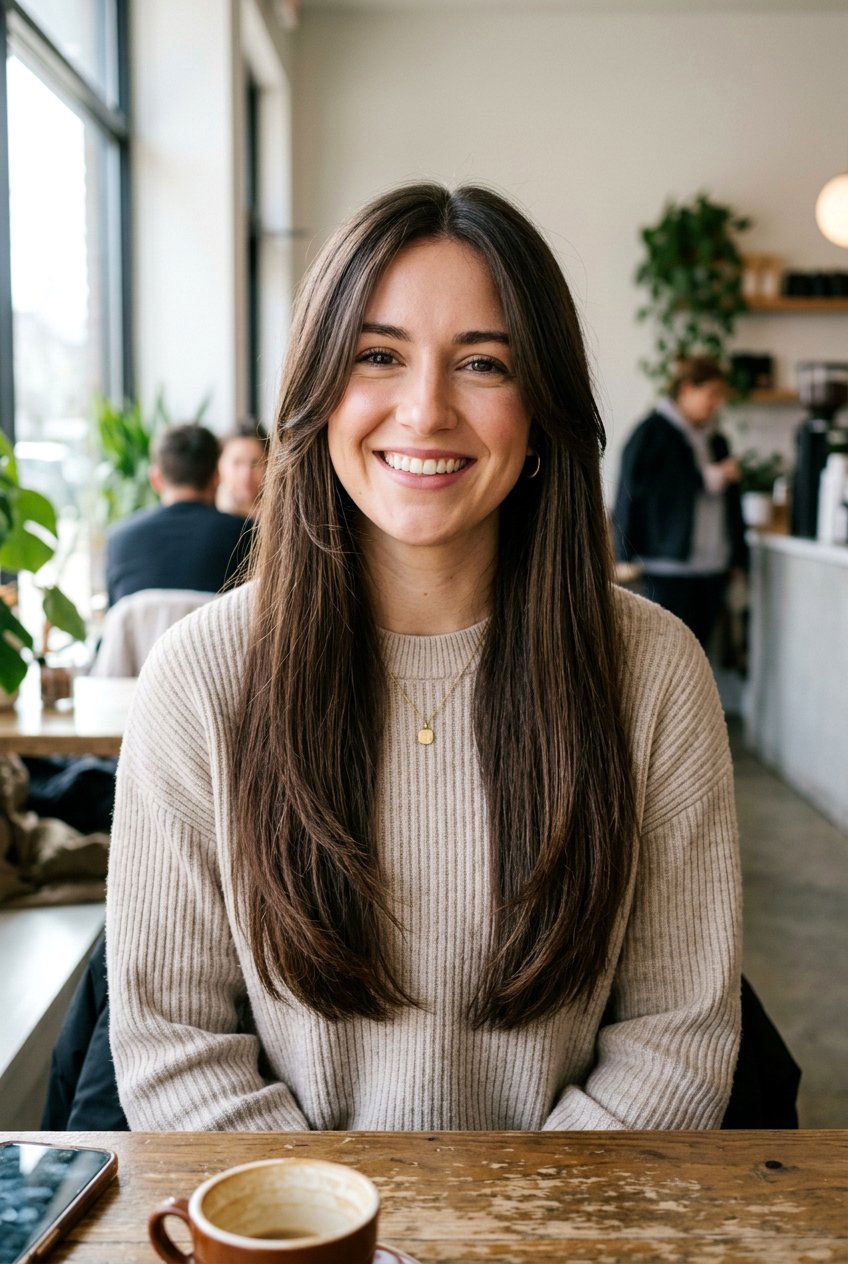 Long Straight Haircut With Micro Face Layers - 20 long straight haircut for thick hair - 20 long straight haircut for thick hair