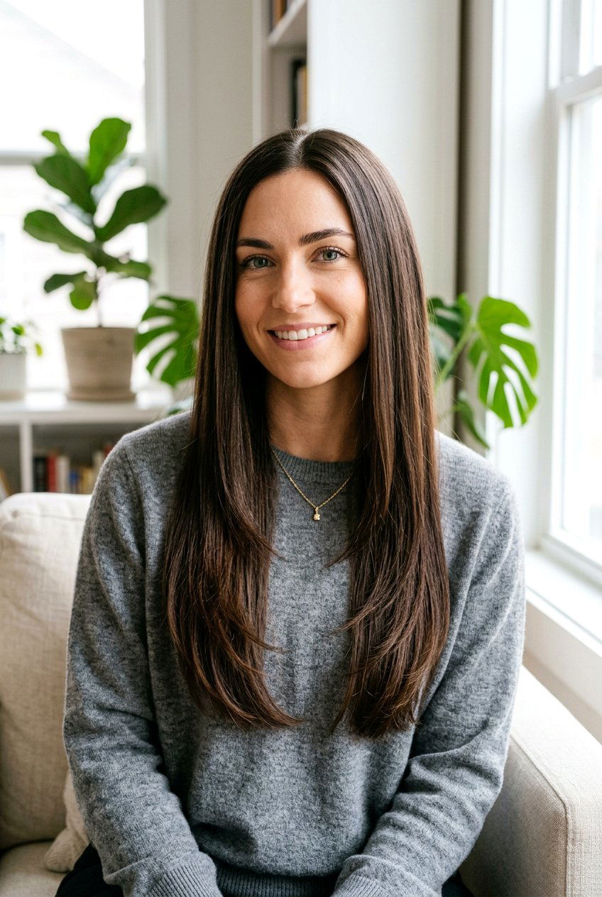 Long Straight Haircut With Micro Layers At The Ends - 20 long straight haircut for fine hair - 20 long straight haircut for fine hair