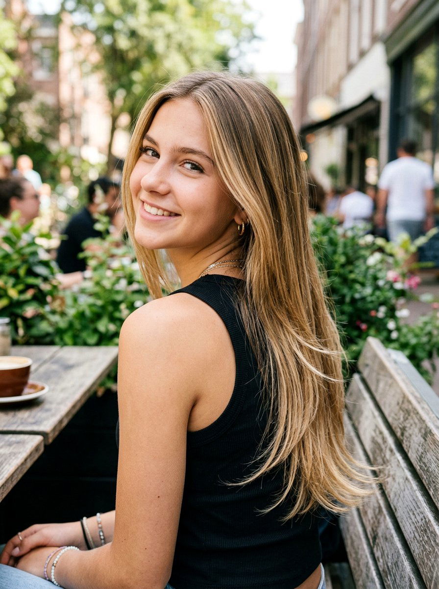 Long Straight Layers With Balayage - 20 teen girls long straight layers haircut - 20 teen girls long straight layers haircut