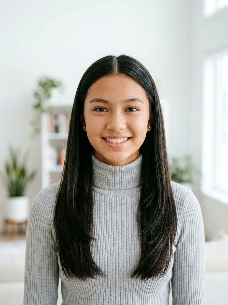 Long Straight Layers With Middle Part - 20 teen girls long straight layers haircut - 20 teen girls long straight layers haircut