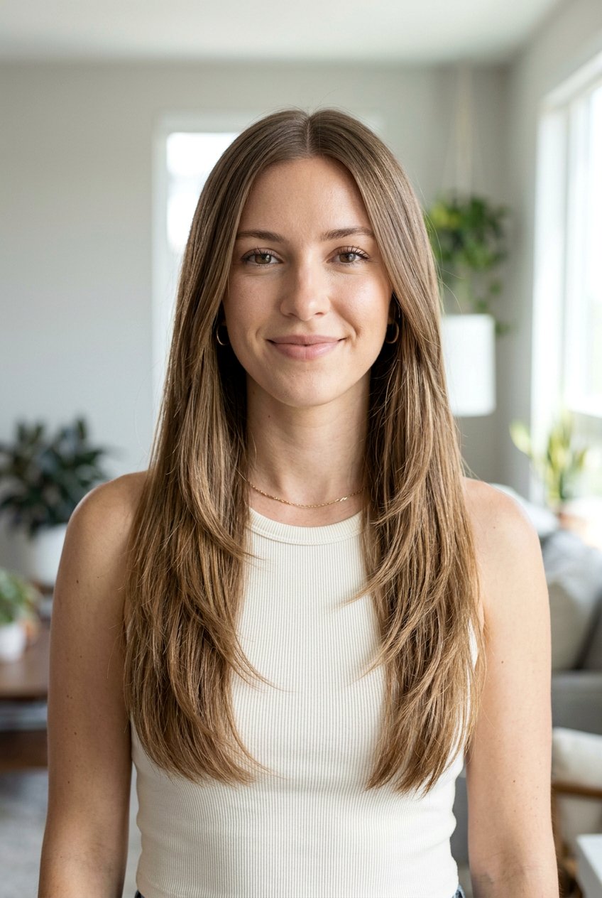 Long Straight Shag With Center Part - 20 long shag for straight hair women - 20 long shag for straight hair women