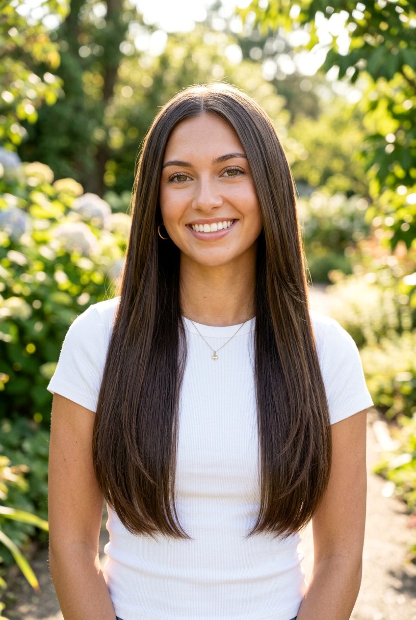 Long Straight Sleek Hair - 20 summer hairstyles for long hair - 20 summer hairstyles for long hair