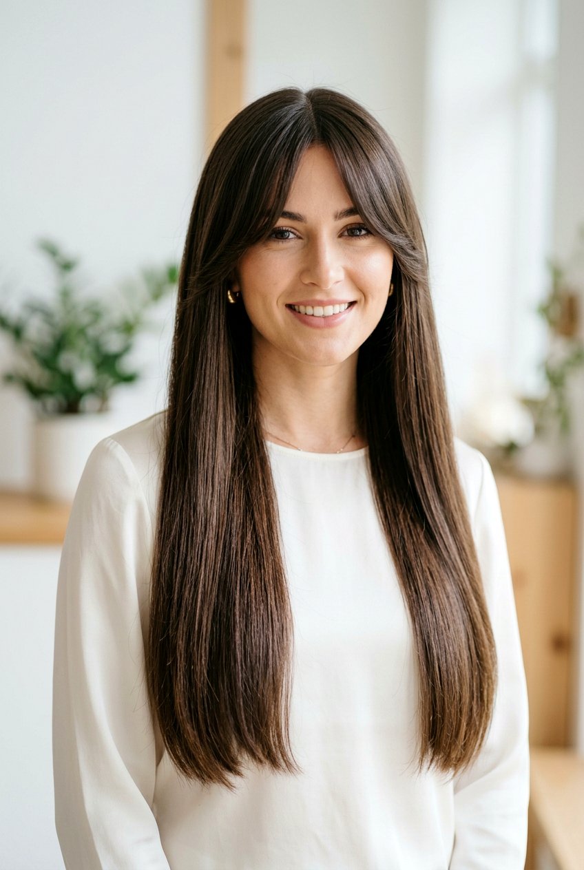 Long Straight Thick Hair With Curtain Bangs - 20 long thick hair with curtain bangs - 20 long thick hair with curtain bangs