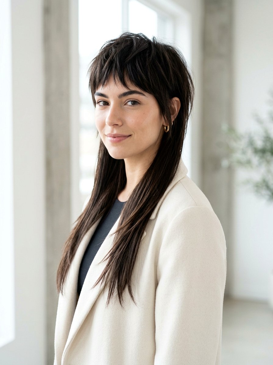 Long Straight Wolf Cut - 20 easy wolf cut styling ideas - 20 easy wolf cut styling ideas