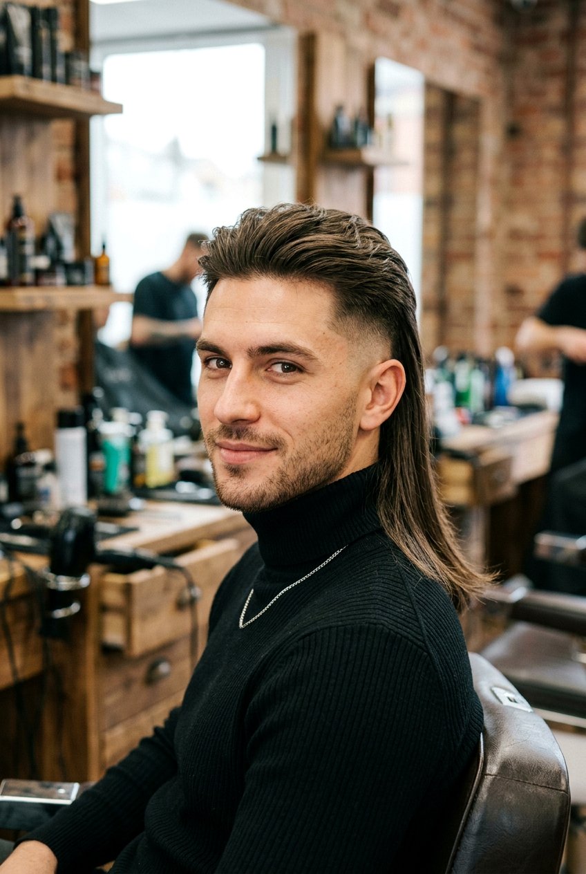 20 Modern Burst Fade Mullet Ideas For Men With Straight Hair