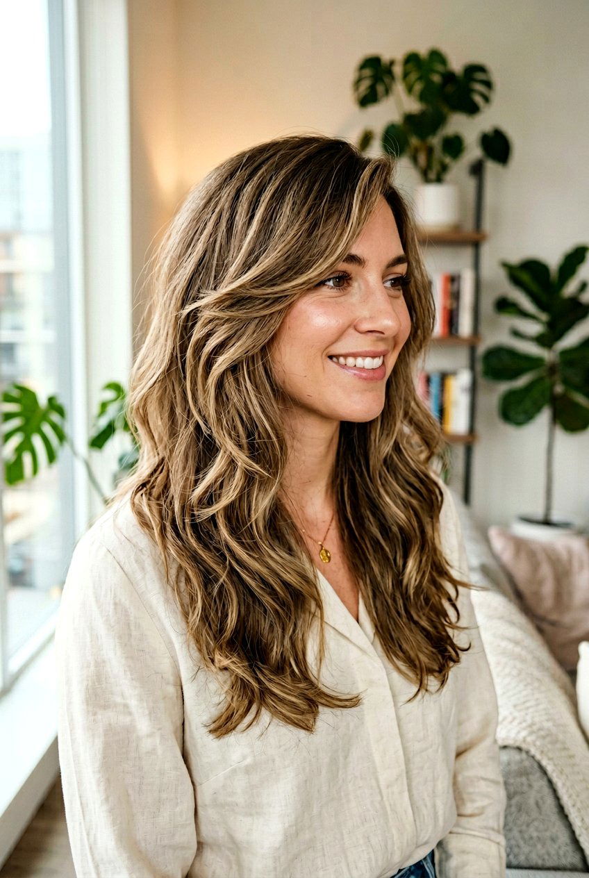 Long Textured Cut With Deep Side Part - 20 long haircut with deep side part - 20 long haircut with deep side part