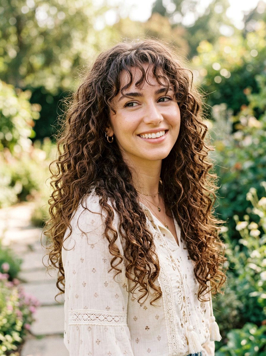 Long Textured Hair With Piecey Bangs - 20 cute long haircut ideas with bangs - 20 cute long haircut ideas with bangs