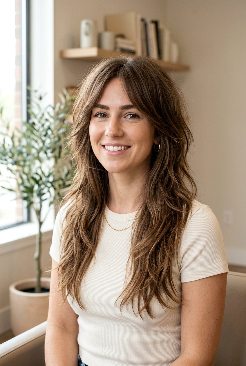 Long Textured Shag For Thick Straight Hair - 20 long shag for straight hair women - 20 long shag for straight hair women