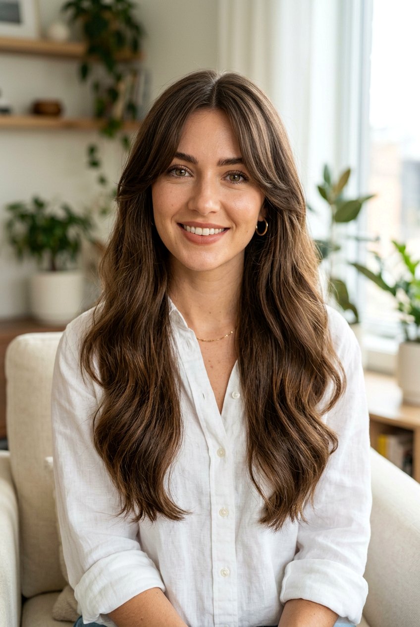 Long Thick Hair With Center Part Curtain Bangs - 20 long thick hair with curtain bangs - 20 long thick hair with curtain bangs