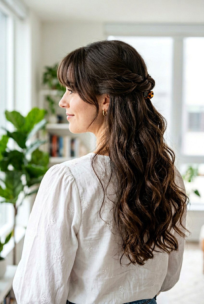 20 Stylish Long Thick Hair With Curtain Bangs Transformations