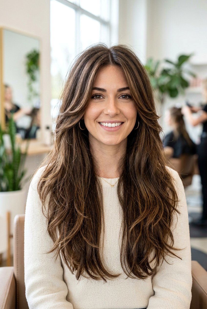 Long Thick Hair With Layered Face Frame And Ends - 20 best long haircut for thick hair - 20 best long haircut for thick hair