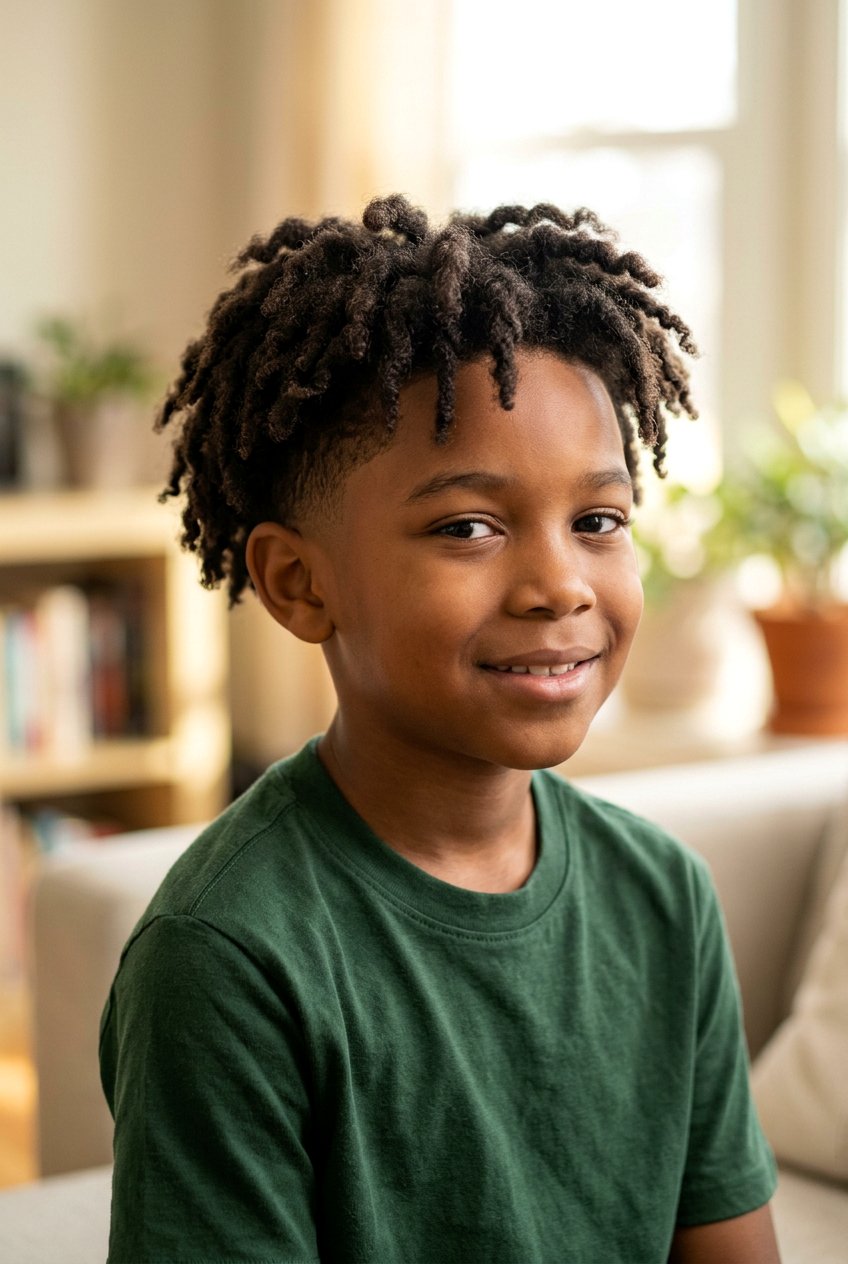 Long Top Starter Locs Pulled Back with Low Taper Fade - 20 boys starter loc styles with taper fade - 20 boys starter loc styles with taper fade