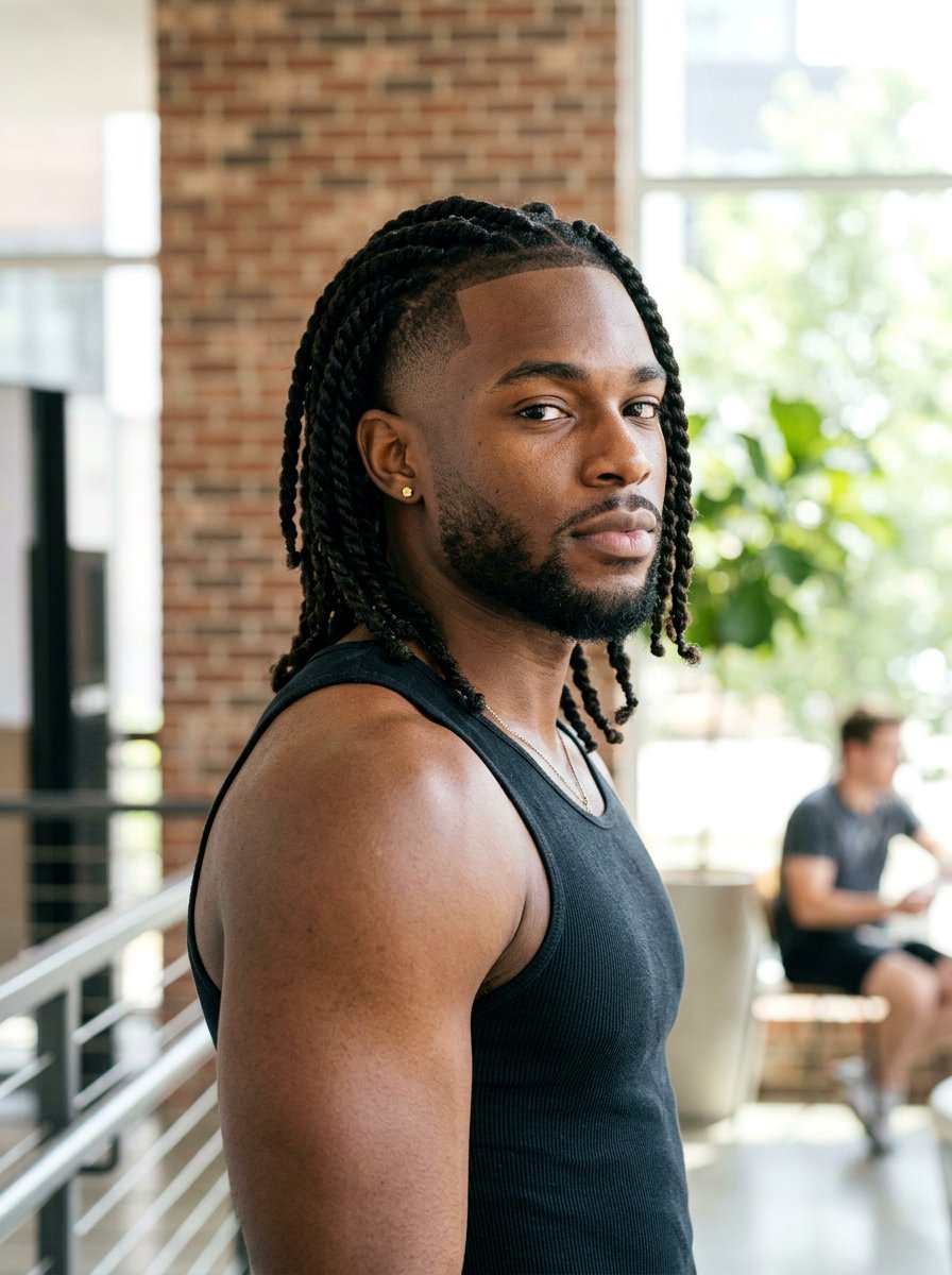 Long Twists With High Taper Fade - 20 twists with taper fade men - 20 twists with taper fade men