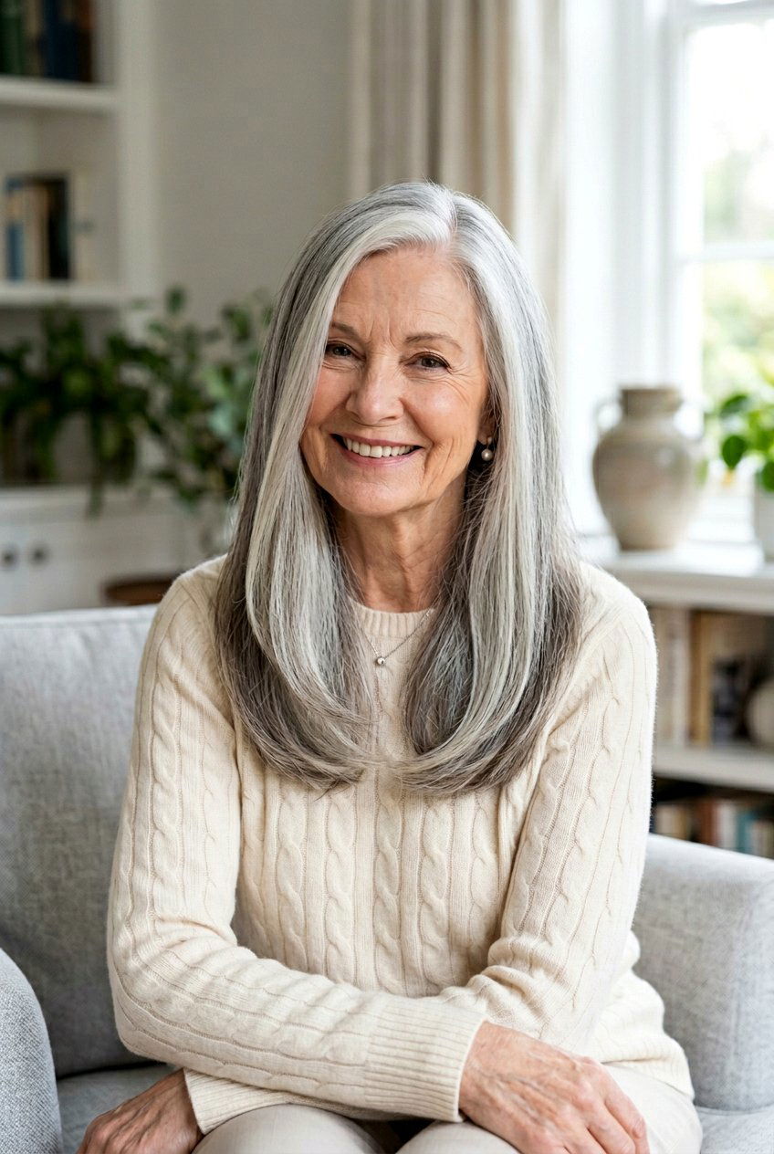 Long U Cut Haircut for Women Over 70 - 20 long haircut for women over 70 - 20 long haircut for women over 70