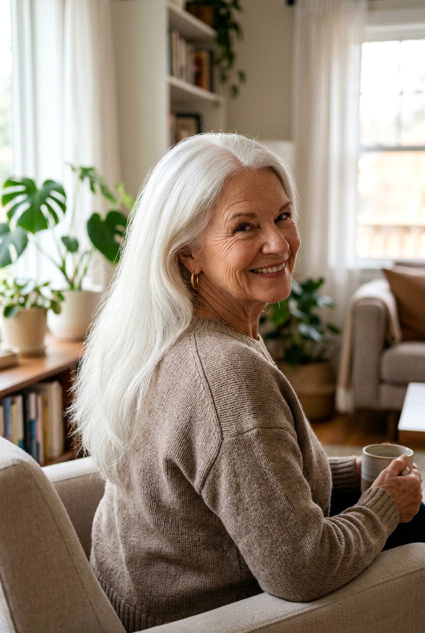 Long V Cut Haircut for Women Over 70 - 20 long haircut for women over 70 - 20 long haircut for women over 70