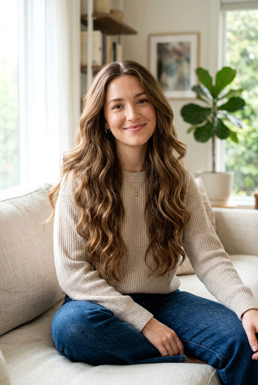 Long Wavy Hair With Center Part - 20 long haircut with center part - 20 long haircut with center part