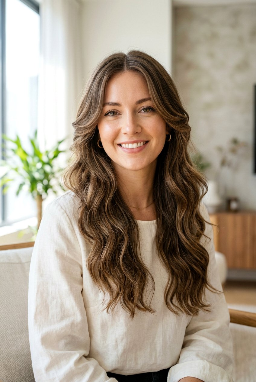 Long Wavy Hair With Curtain Layers - 20 long wavy layers for round face - 20 long wavy layers for round face