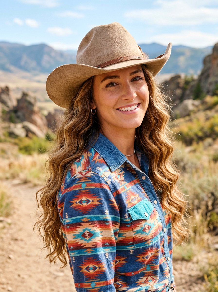 Long Wavy Hair With Hat - 20 rodeo hairstyles for women - 20 rodeo hairstyles for women