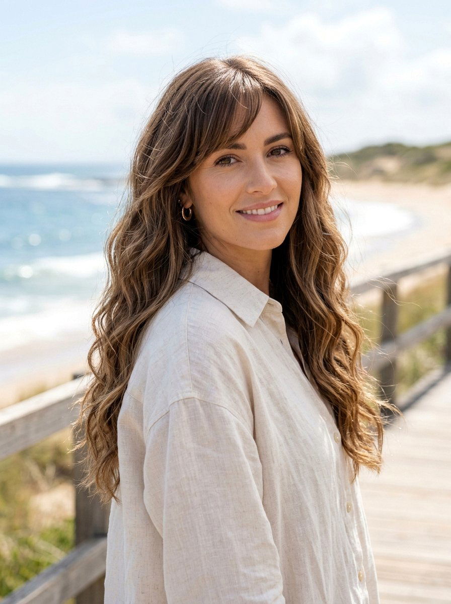 Long Wavy Hair With Side Swept Bangs - 20 cute long haircut ideas with bangs - 20 cute long haircut ideas with bangs