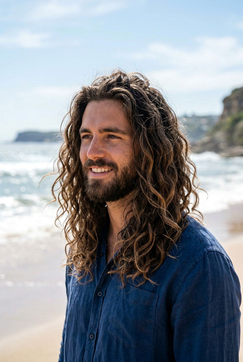 Long Wavy Hair - 20 long hairstyles for men - 20 long hairstyles for men