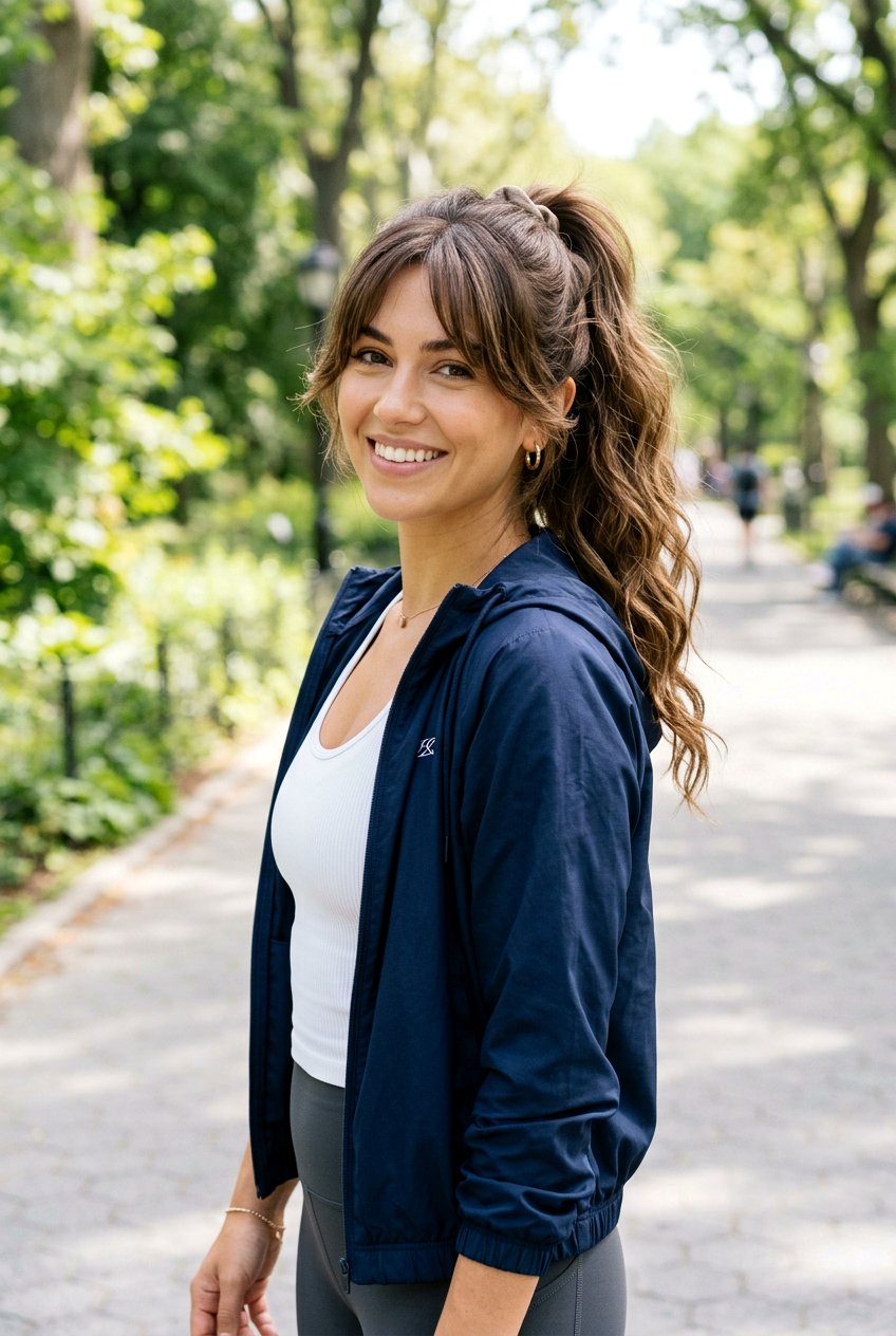 Long Wavy Haircut With Curtain Bangs Ponytail Look - 20 long wavy haircut with curtain bangs - 20 long wavy haircut with curtain bangs