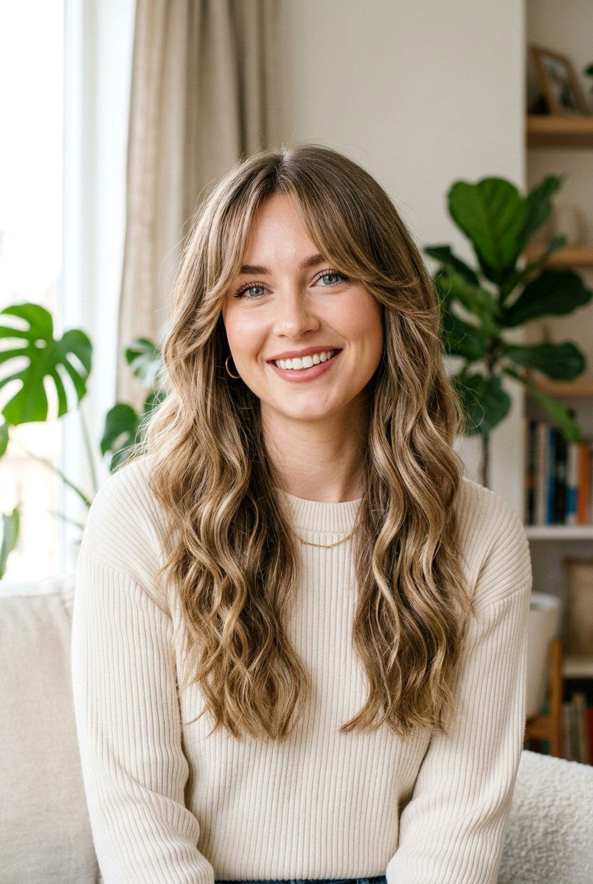 Long Wavy Haircut With Curtain Bangs - 20 long haircut for naturally wavy hair - 20 long haircut for naturally wavy hair