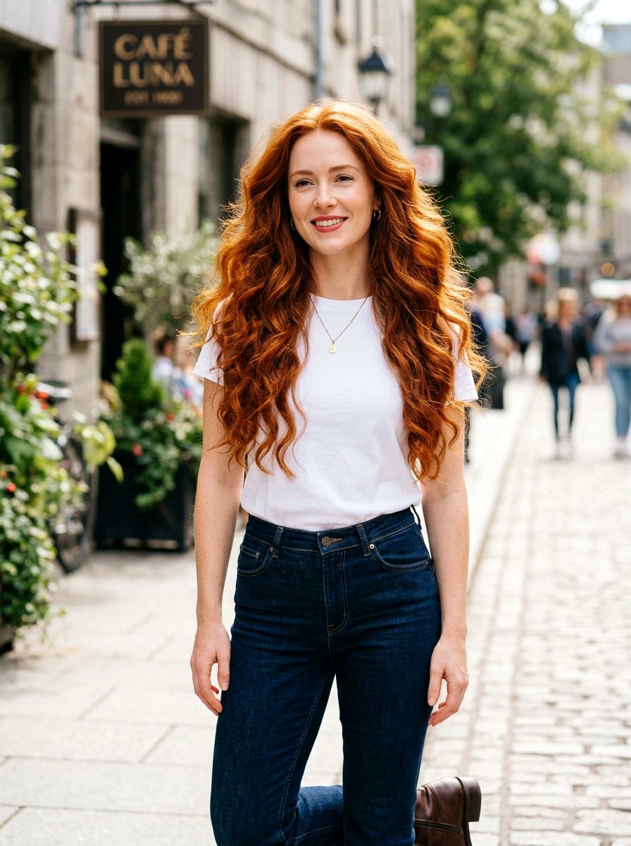 Long Wavy Haircut With Fiery Red Waves - 20 romantic wavy haircut for long hair - 20 romantic wavy haircut for long hair