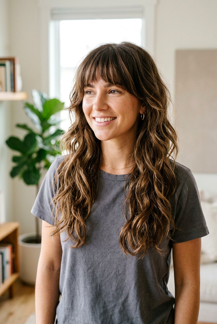 Long Wavy Haircut With Layers And Bangs - 20 long haircut for naturally wavy hair - 20 long haircut for naturally wavy hair