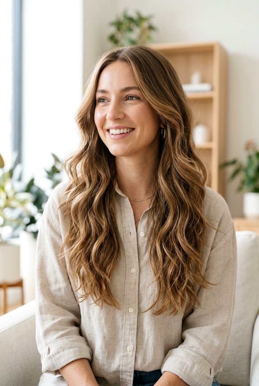 Long Wavy Haircut With Layers And Feathered Ends - 20 long haircut for naturally wavy hair - 20 long haircut for naturally wavy hair