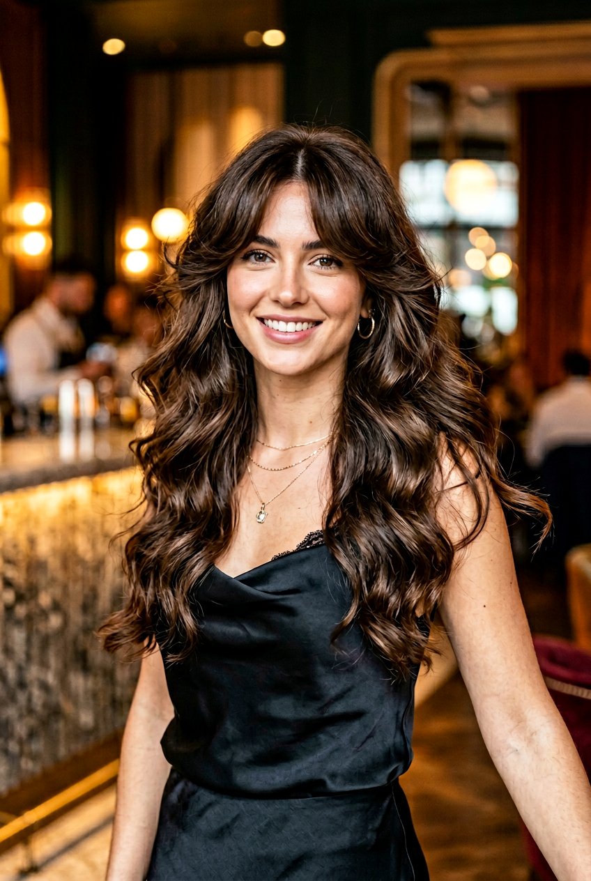 Long Wavy Haircut With Voluminous Curtain Bangs - 20 long wavy haircut with curtain bangs - 20 long wavy haircut with curtain bangs