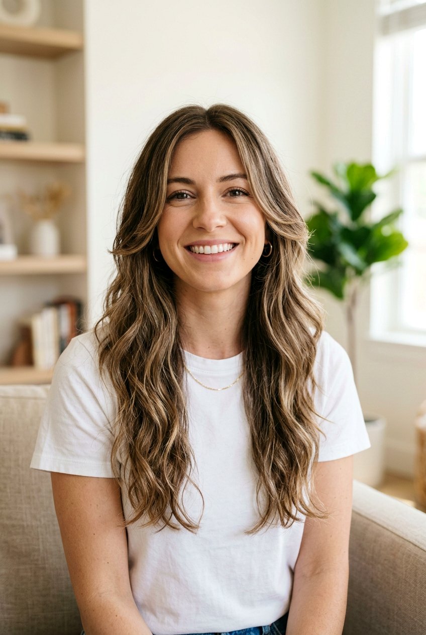 Long Wavy Layers With Chin Length Face Frame - 20 long wavy layers for round face - 20 long wavy layers for round face