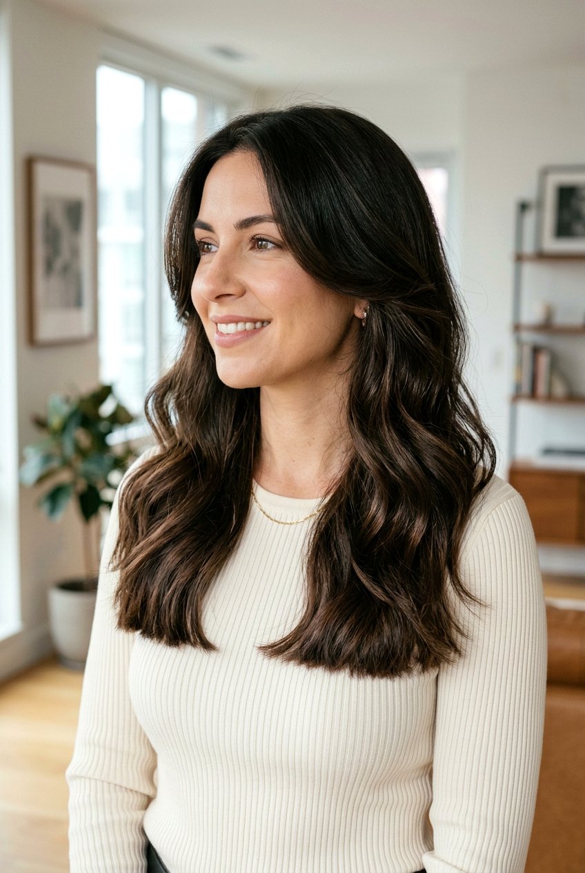 Long Wavy Layers with Blunt Ends - 20 long wavy layers for thick hair - 20 long wavy layers for thick hair