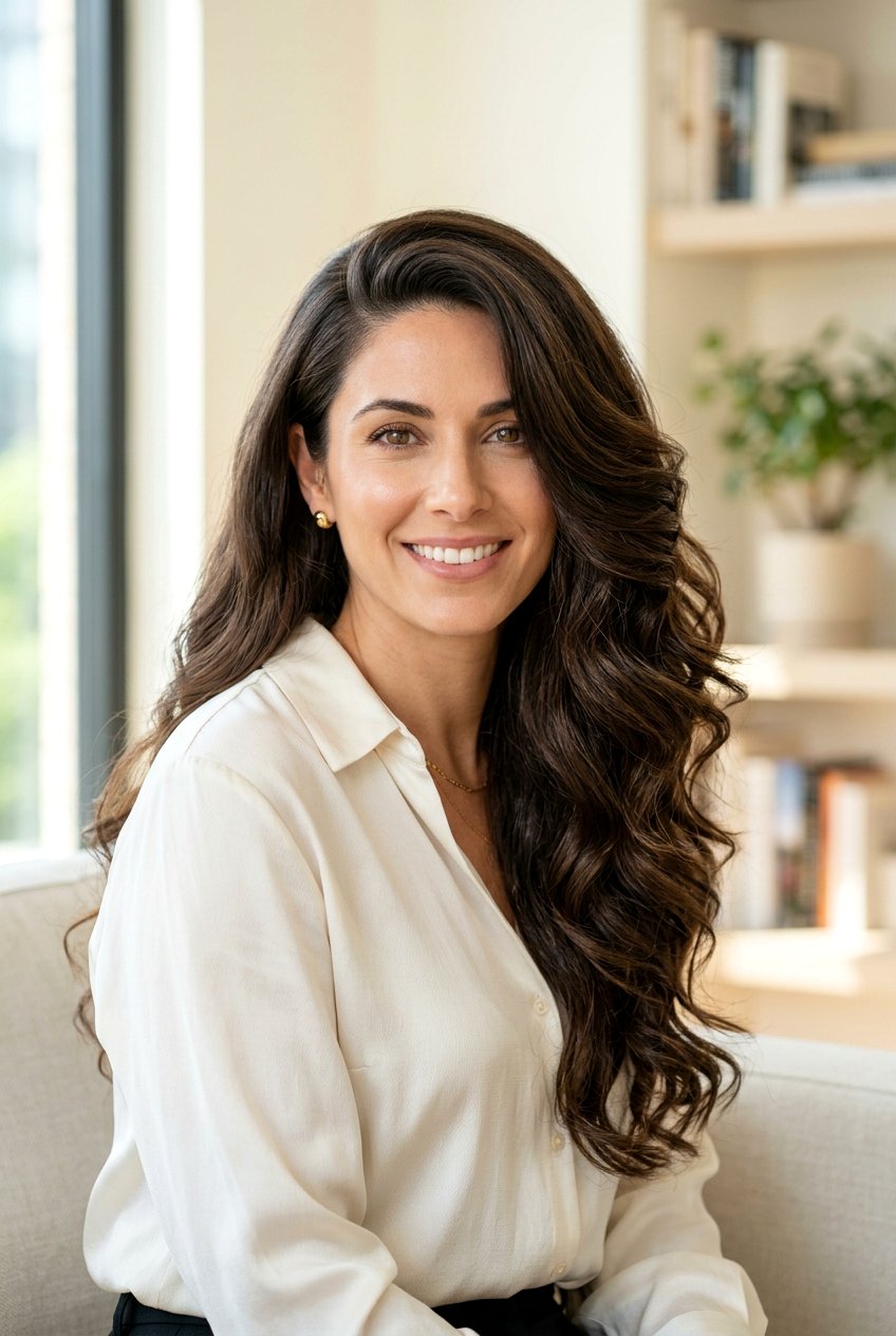 Long Wavy Layers with Side Part - 20 long wavy layers for thick hair - 20 long wavy layers for thick hair