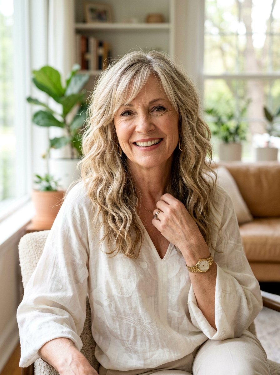 Long Wavy Shag Haircut - 20 wavy shag haircut for women over 60 - 20 wavy shag haircut for women over 60