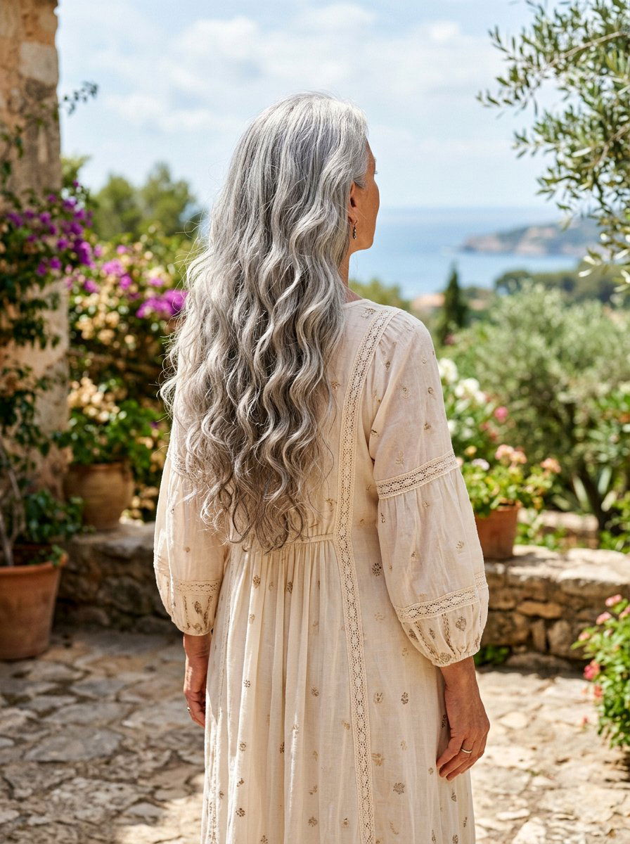 Long Wavy Silver Gray Hair - 20 trendy silver gray hair color 2026 - 20 trendy silver gray hair color 2026